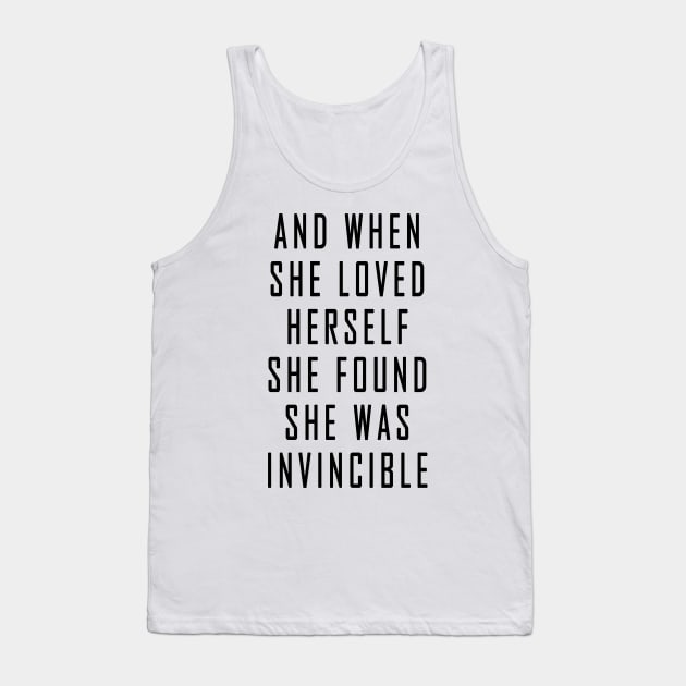 Love Herself Be Invincible Tank Top by jeric020290